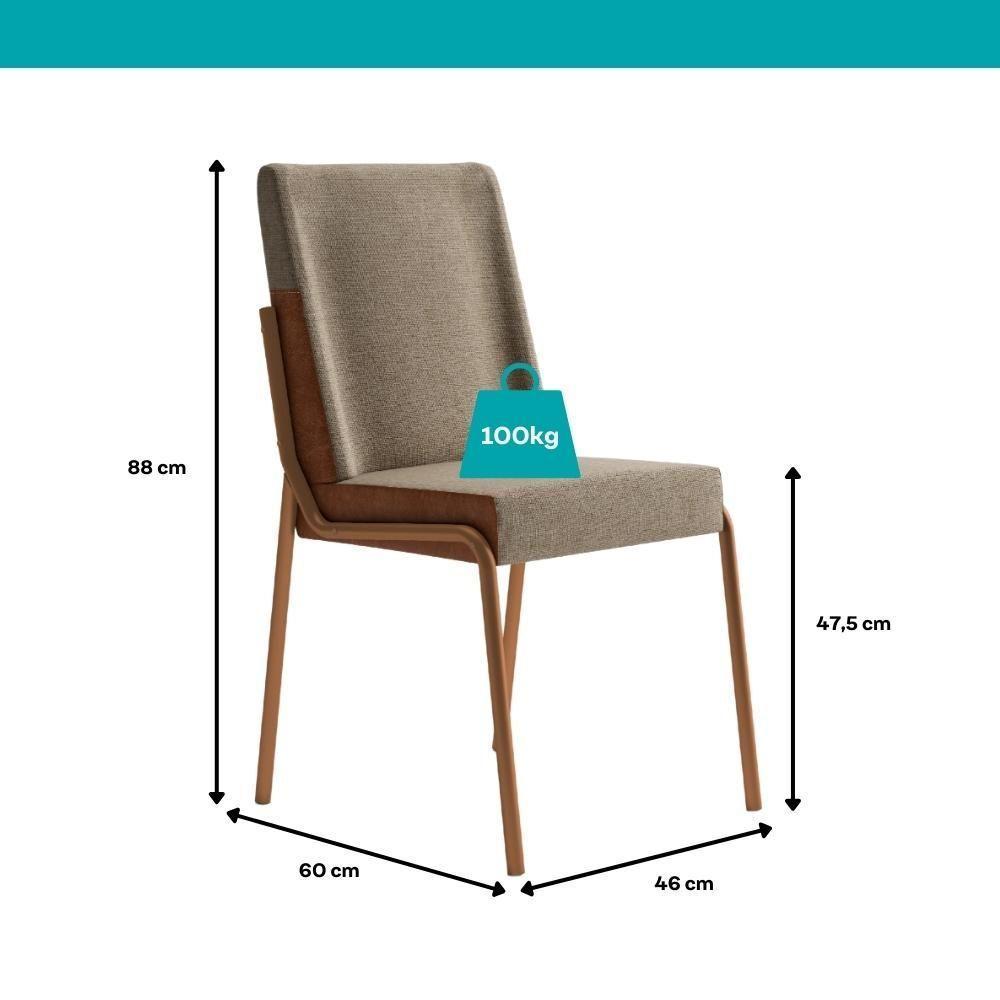 Conjunto Sala De Jantar 6 Cadeiras San Paolo Carraro Petra E Rosê - 7