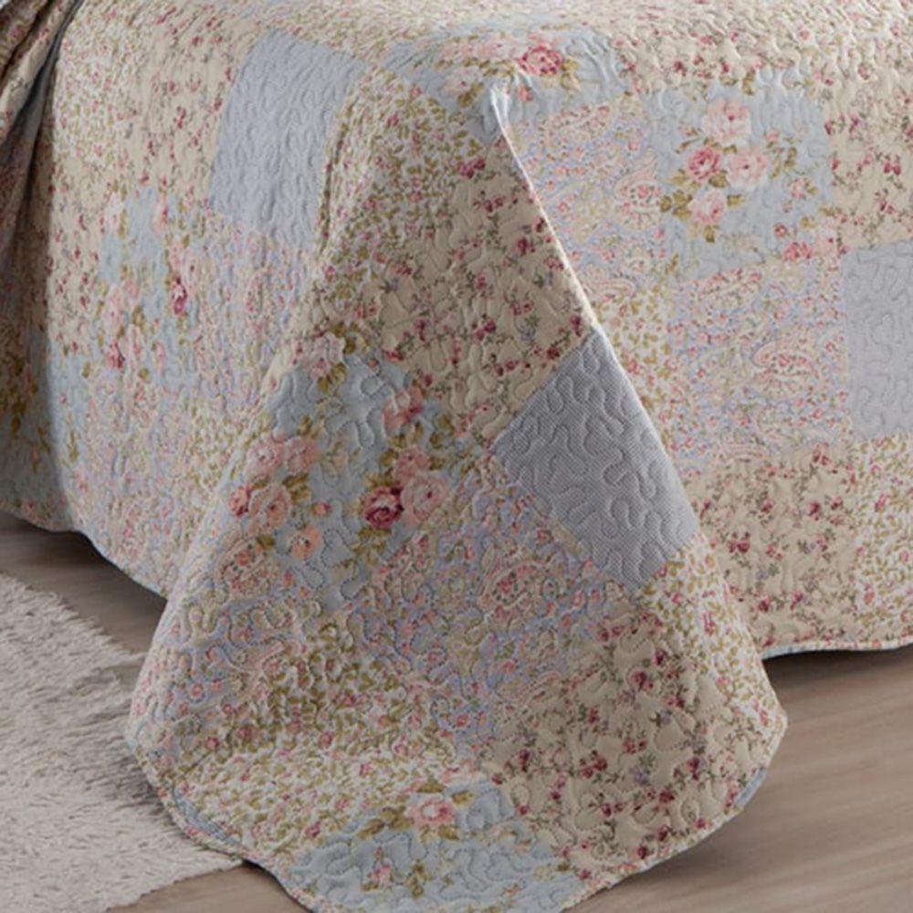 Kit Cobre Leito Colcha Casal Boutex Dupla Face Berlim 100% Poliéster - 3