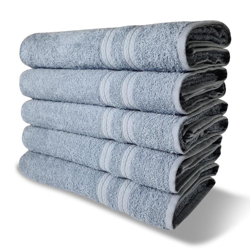 Kit 5 Toalhas De Banho 430g-m² Grande Grossa 80x150cm Itália Soft - Azul - 1
