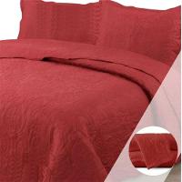 Colcha Casal Padrão Bella Dupla Face 03 Peças Terracota 100% Poliéster - 1