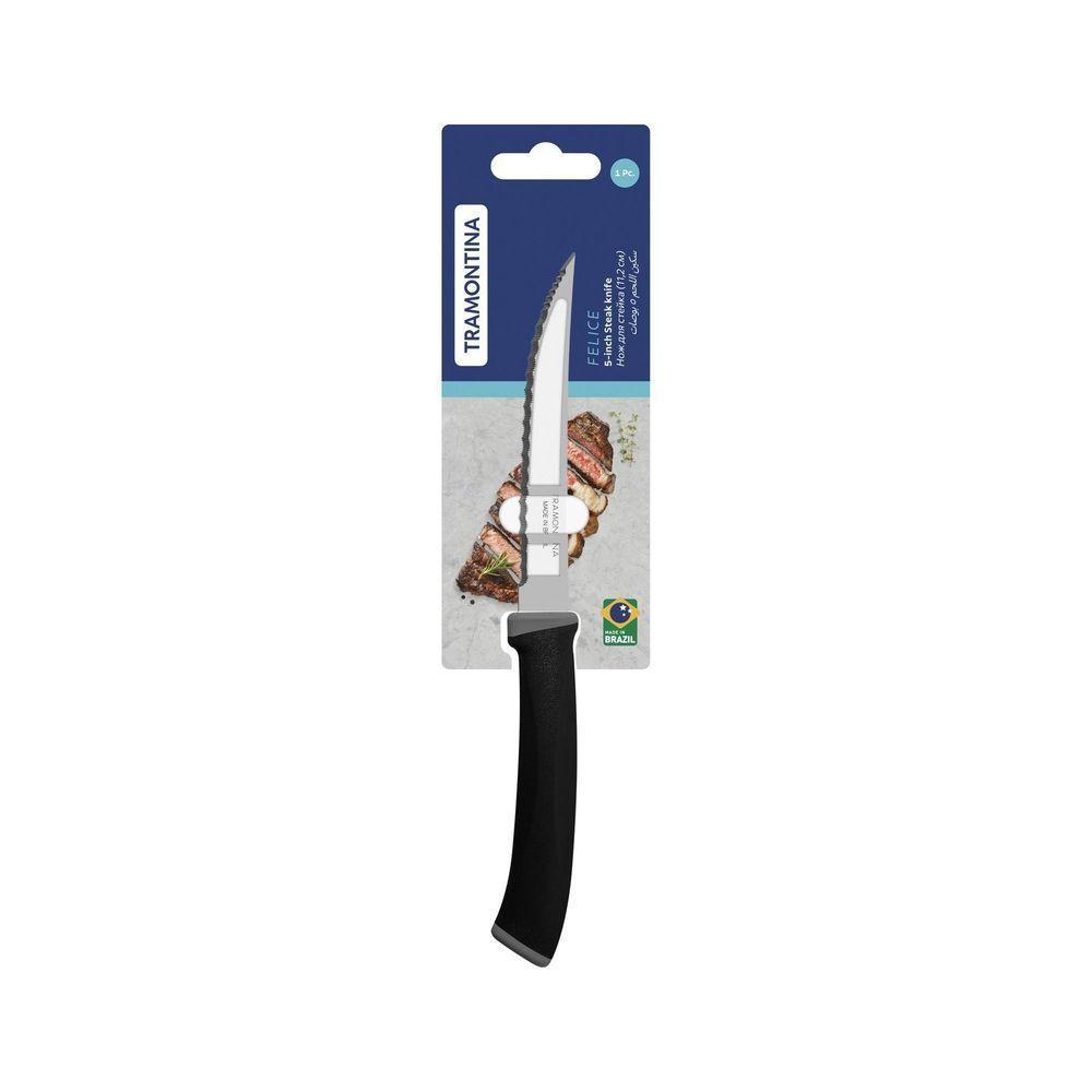 Faca Churrasco Tramontina Felice Lâmina Aço Inox Fio Microsserrilhado Cabo Polipropileno Preto 5 Tramontina - 3