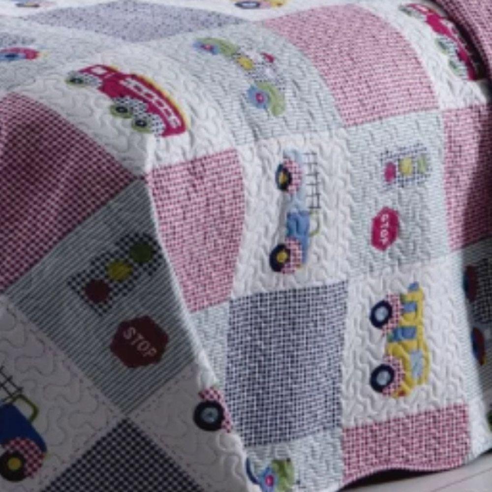 Kit Cobre Leito Colcha Solteiro Infantil Studio Dupla Face Estampado 2 Peças - Carros - Cinza - 100% Poliéster - 3