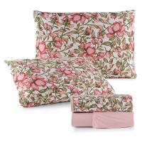 Jogo De Cama Lençol Sonho Bom Casal Em Malha 4 Peças Rosê 100% Algodão - 1