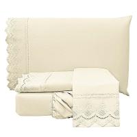 Jogo De Cama Lençol Queen Supremo 3 Peças Micropercal 300 Fios Palha 100% Poliéster - 1