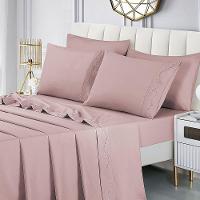 Jogo De Cama Lençol Queen Romantico Percal 300 Fios 4 Peças Rosê 100% Poliéster - 2