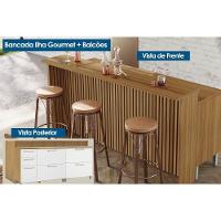 Balcão De Cozinha Modulado Burguesa Com 3 Portas E 4 Gavetas Freijó Branco - 7