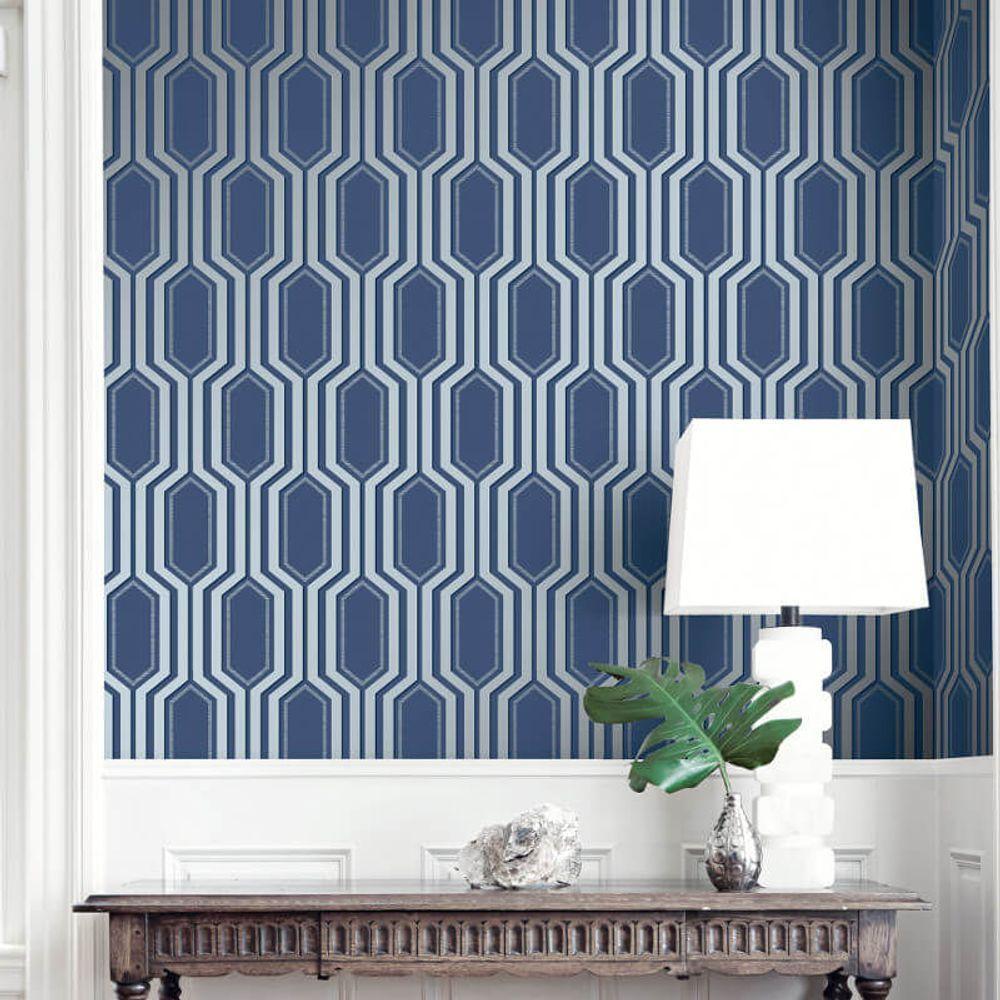 Papel De Parede Shimmer Diagrama Uk30802 - Rolo 10m X 0,52m - 2