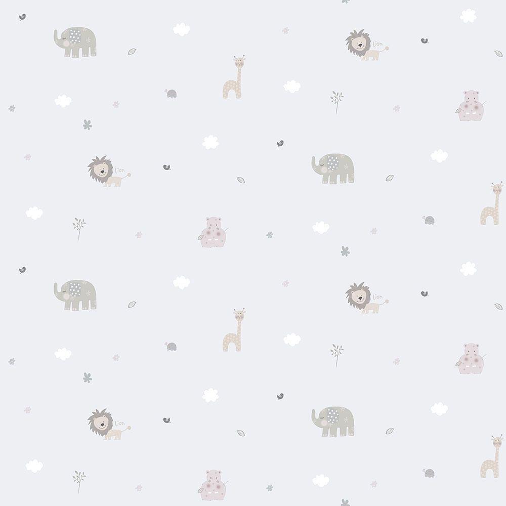 Papel De Parede Lullaby Cinza 2222 - Rolo 10m X 0,53m - 1