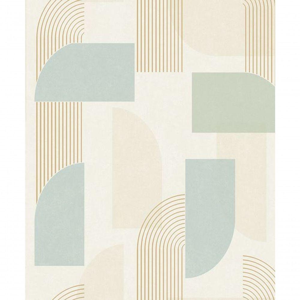 Papel De Parede Maison Geométrico Verde Mn3309 - 1