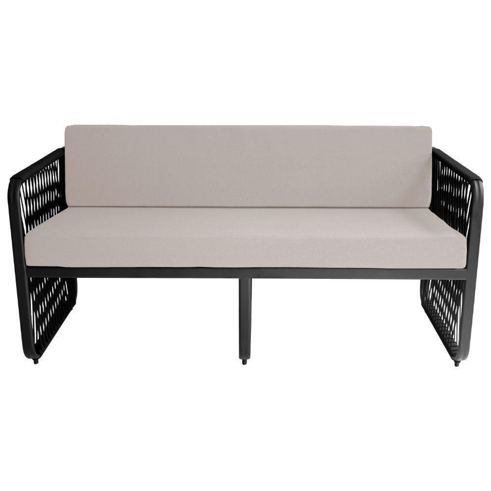 Conjunto 4 Peças Em Alumínio e Corda Náutica Santiago Preto branco - 5