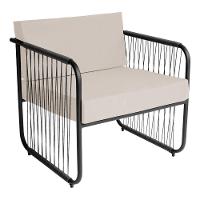 Conjunto 2 Poltronas área Externa Fibra Sintética Córdova Preto-branco