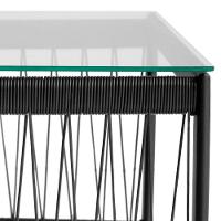 Conjunto 2 Poltronas E Mesa Centro Fibra Sintética Santiago Preto-branco - 6