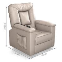 Poltrona Elétrica Reclinável Jerry Corino Bege - 2