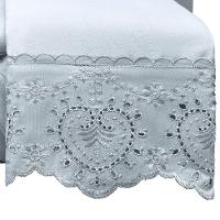 Jogo Lençol Queen Passione Bordado Inglês 4pç 100% Poliéster - Cinza - 2