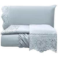 Jogo Lençol King Passione Bordado Inglês 4pç 100% Poliéster - Cinza - 1