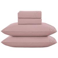 Jogo Lençol King Amore Bordado 4pç 100% Poliéster - Rosé - 1