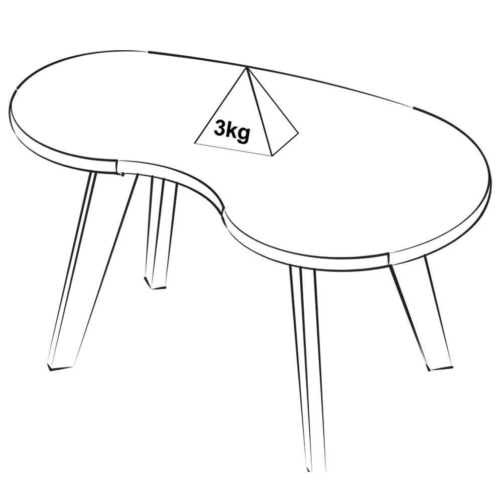 Mesa De Centro Mdf Tampo Curvo 91 Cm 4604 Off White Arly - 6