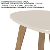 Mesa De Centro Mdf Tampo Curvo 91 Cm 4604 Off White Arly - 5