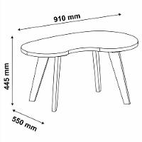 Mesa De Centro Mdf Tampo Curvo 91 Cm 4604 Off White Arly - 7