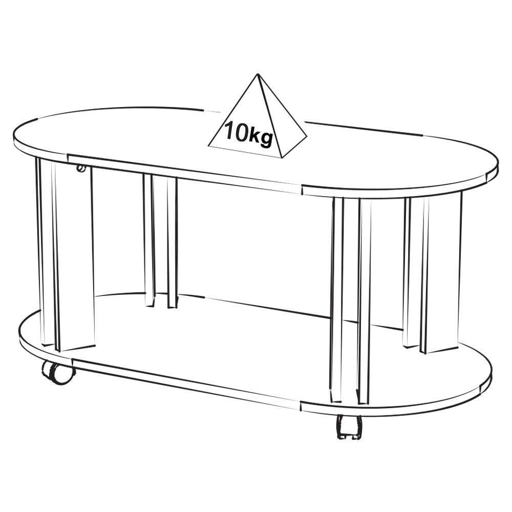 Mesa De Centro Mdf Sala De Estar 91 Cm 4619 Cedro Off White Arly - 7