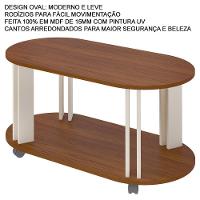 Mesa De Centro Mdf Sala De Estar 91 Cm 4619 Cedro Off White Arly - 3