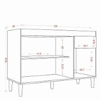 Balcão Para Cozinha 120cm 3 Portas 1 Gaveta Halena Atacama/off White - 5