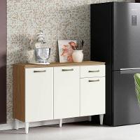 Balcão Para Cozinha 120cm 3 Portas 1 Gaveta Halena Atacama/off White - 6