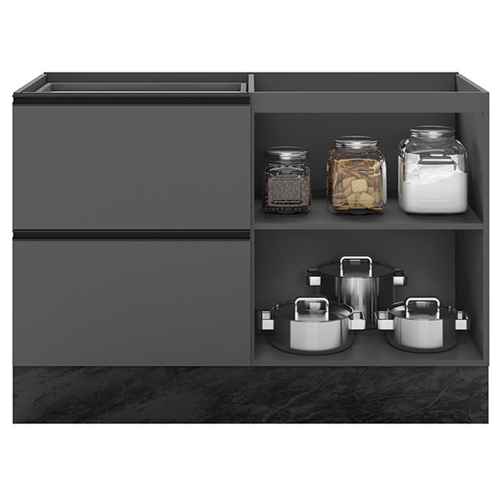 Balcao Para Pia 1 Porta 3 Gavetas 120 Cm Etti 12551 Grafite Pln - 5
