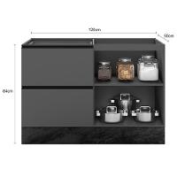 Balcao Para Pia 1 Porta 3 Gavetas 120 Cm Etti 12551 Grafite Pln - 3