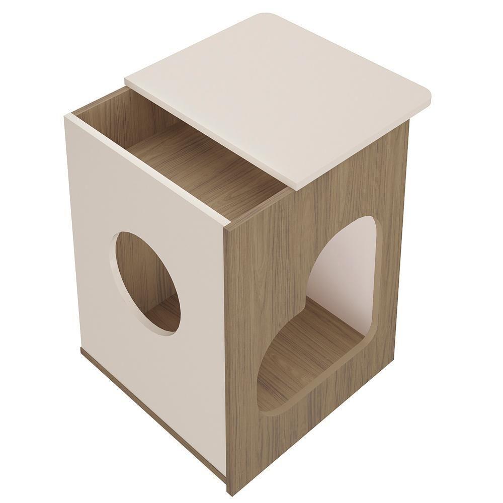 Mesa De Apoio Casinha Pet 52 Cm 4574 Carvalho Off White Arly - 5