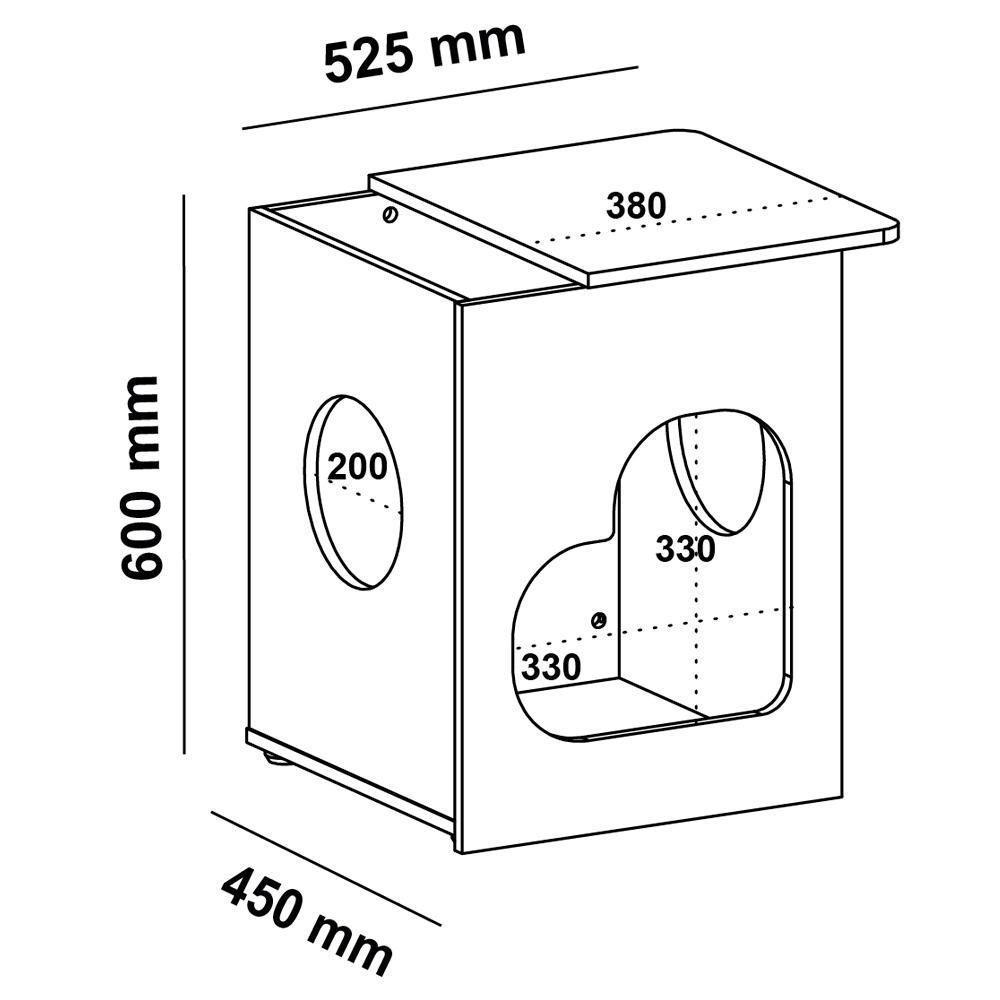 Mesa De Apoio Casinha Pet 52 Cm 4574 Carvalho Off White Arly - 7