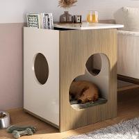 Mesa De Apoio Casinha Pet 52 Cm 4574 Carvalho Off White Arly - 1