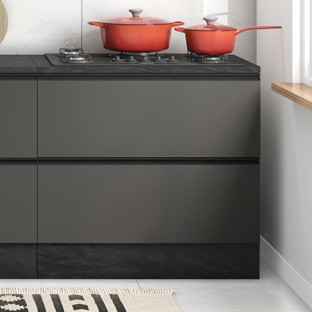 Balcao Com Tampo 1 Porta 1 Gaveta 80 Cm 12538 Etti Grafite Pln - 1