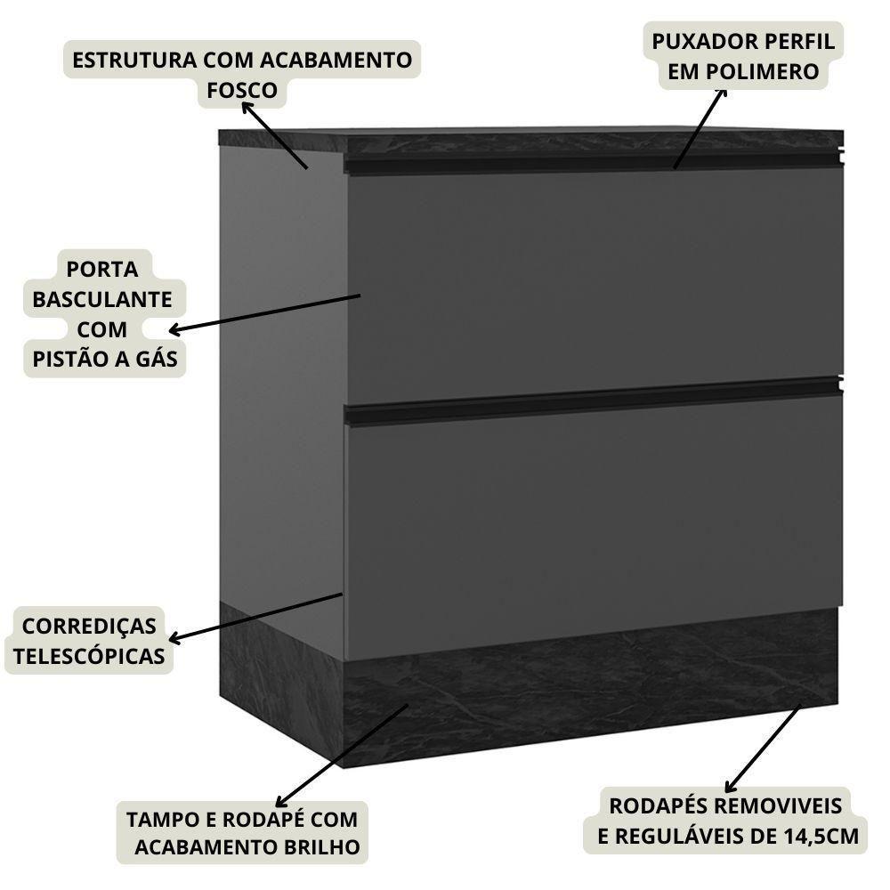 Balcao Com Tampo 1 Porta 1 Gaveta 80 Cm 12538 Etti Grafite Pln - 6