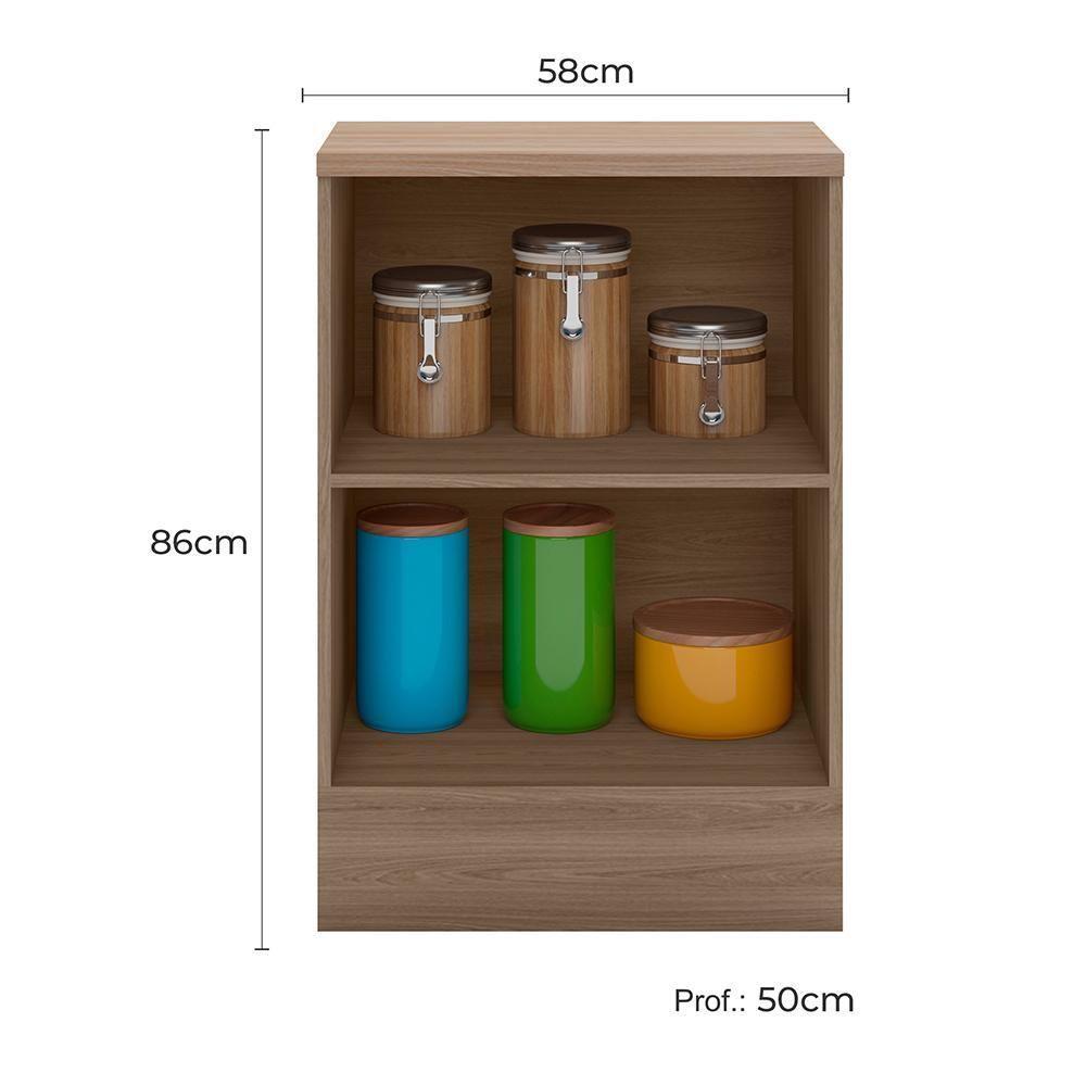 Balcao Com Tampo 1 Porta 58 Cm 12539 Etti Carvalho Oak Off White Pln - 6