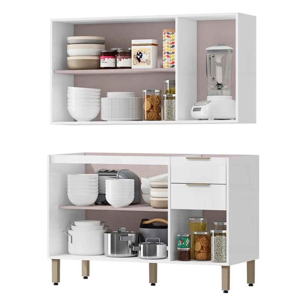 Armario E Balcao Pia 120 Cm Glor Abgl24 Branco Neve Mxm - 2