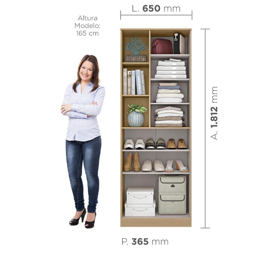 Armario Multiuso 181 Cm Mdp 2 Portas Lin Mu001 Castanho Mxm - 5