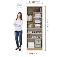 Armario Multiuso 181 Cm Mdp 2 Portas Lin Mu001 Castanho Mxm - 5