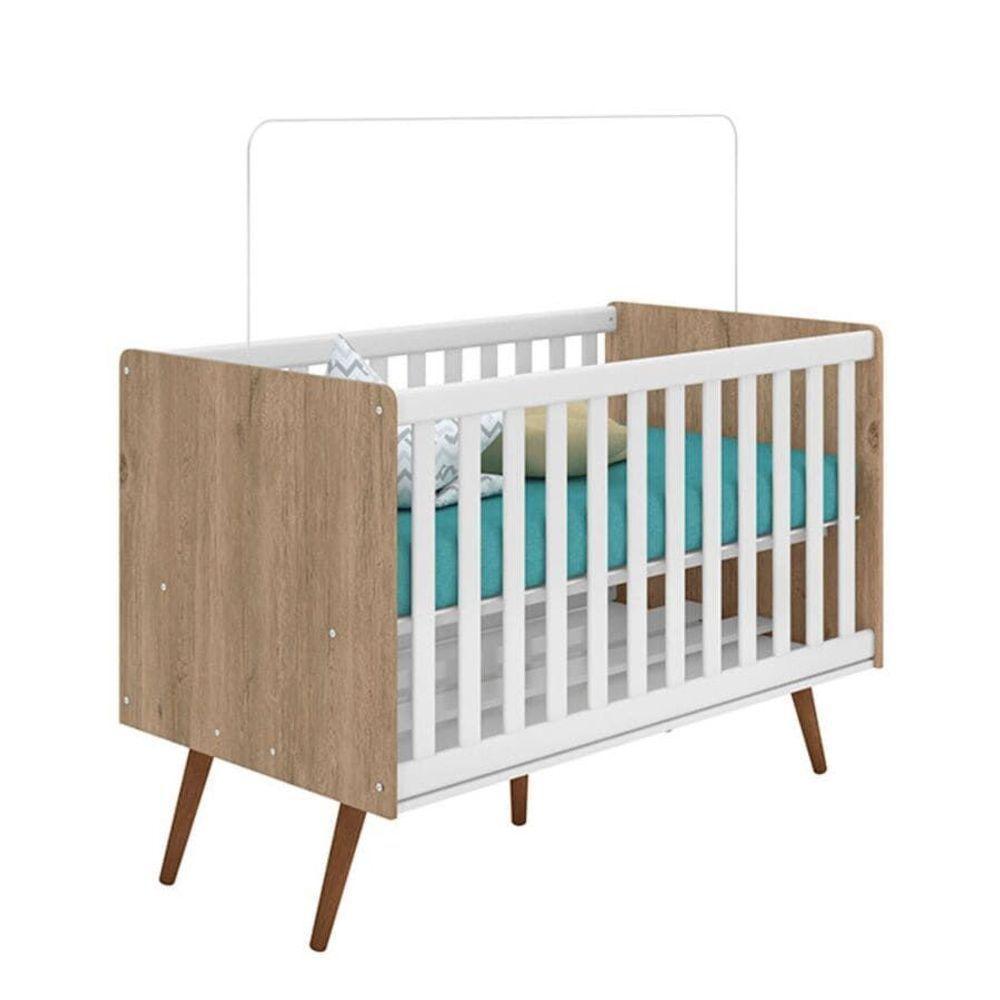 Berco Mini Cama Doce Sonho Carvalho Toque Rustico Branco - 2