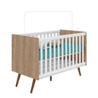 Berco Mini Cama Doce Sonho Carvalho Toque Rustico Branco - 2