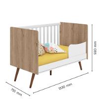 Berco Mini Cama Doce Sonho Carvalho Toque Rustico Branco - 3