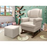 Poltrona Sabrina Canoa E Puff Bege - 1