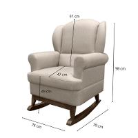 Poltrona Sabrina Canoa E Puff Bege - 4