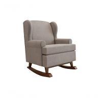 Poltrona Maria Vitória Canoa Com Puff Reto Linho Bege - 2