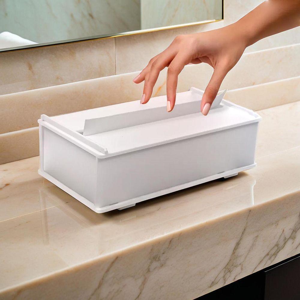 Porta Papel Toalha Interfolha Acrílico 4mm Branco Toalheiro Papeleira Desmontável - 2