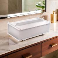 Porta Papel Toalha Interfolha Acrílico 4mm Branco Toalheiro Papeleira Desmontável - 3