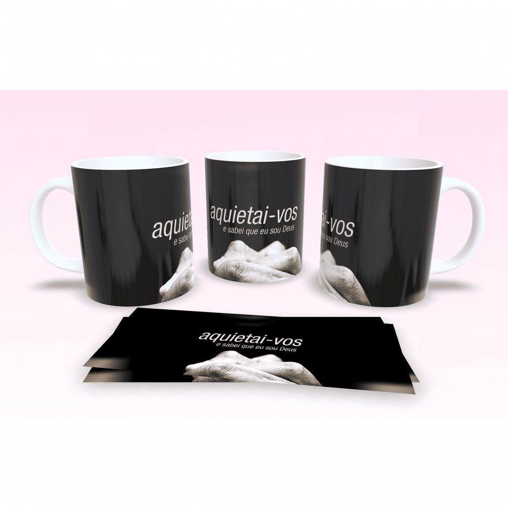 Caneca De Porcelana 325ml Decorada Frases Religiosas Estampa 42 - 1