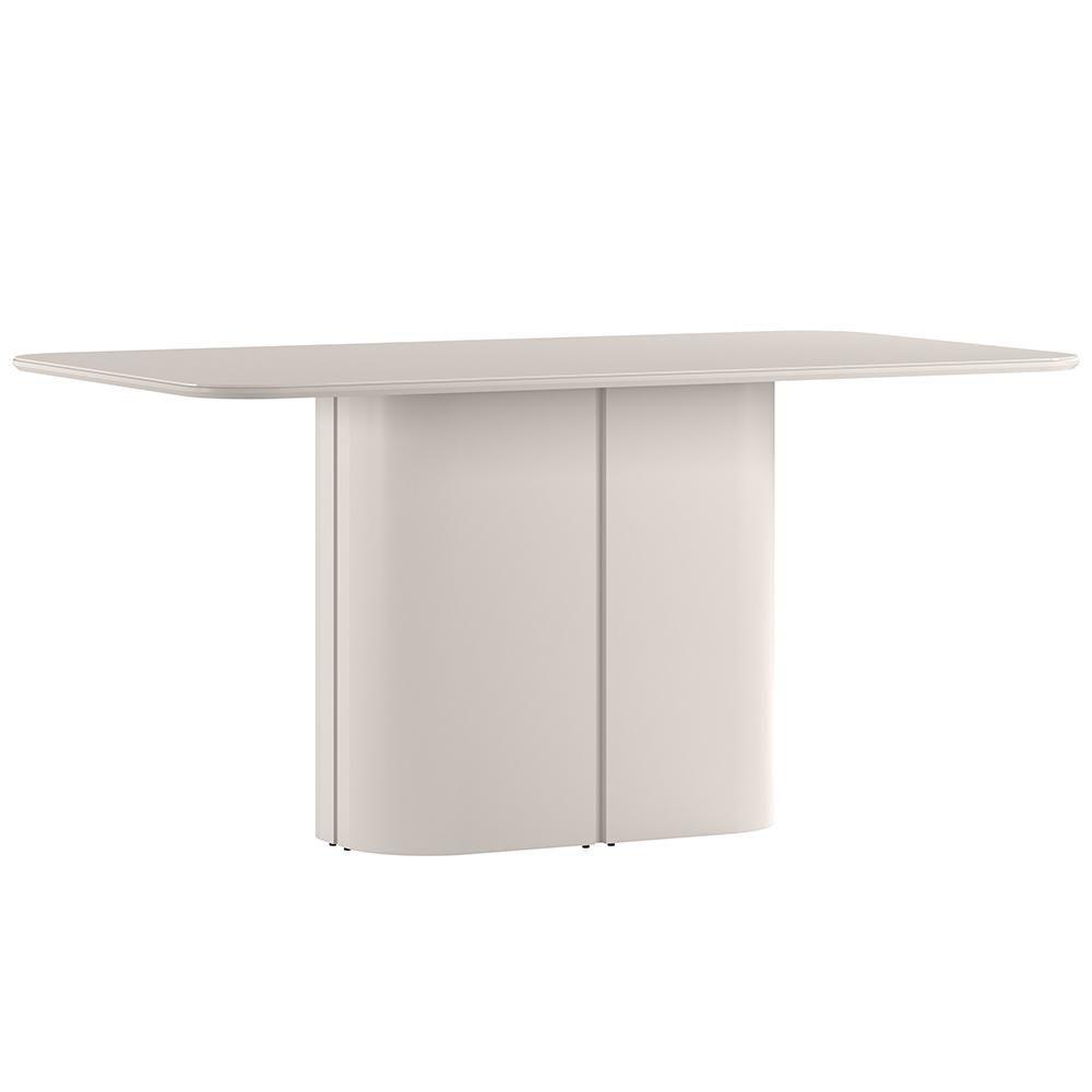 Mesa De Jantar 6 Lugares Retangular Tampo Vidro Verbena N01 Off White - Lyam Decor - 1