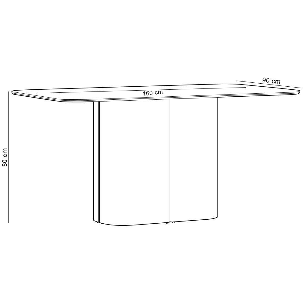 Mesa De Jantar 6 Lugares Retangular Tampo Vidro Verbena N01 Off White - Lyam Decor - 5