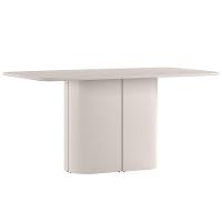 Mesa De Jantar 6 Lugares Retangular Tampo Vidro Verbena N01 Off White - Lyam Decor - 1